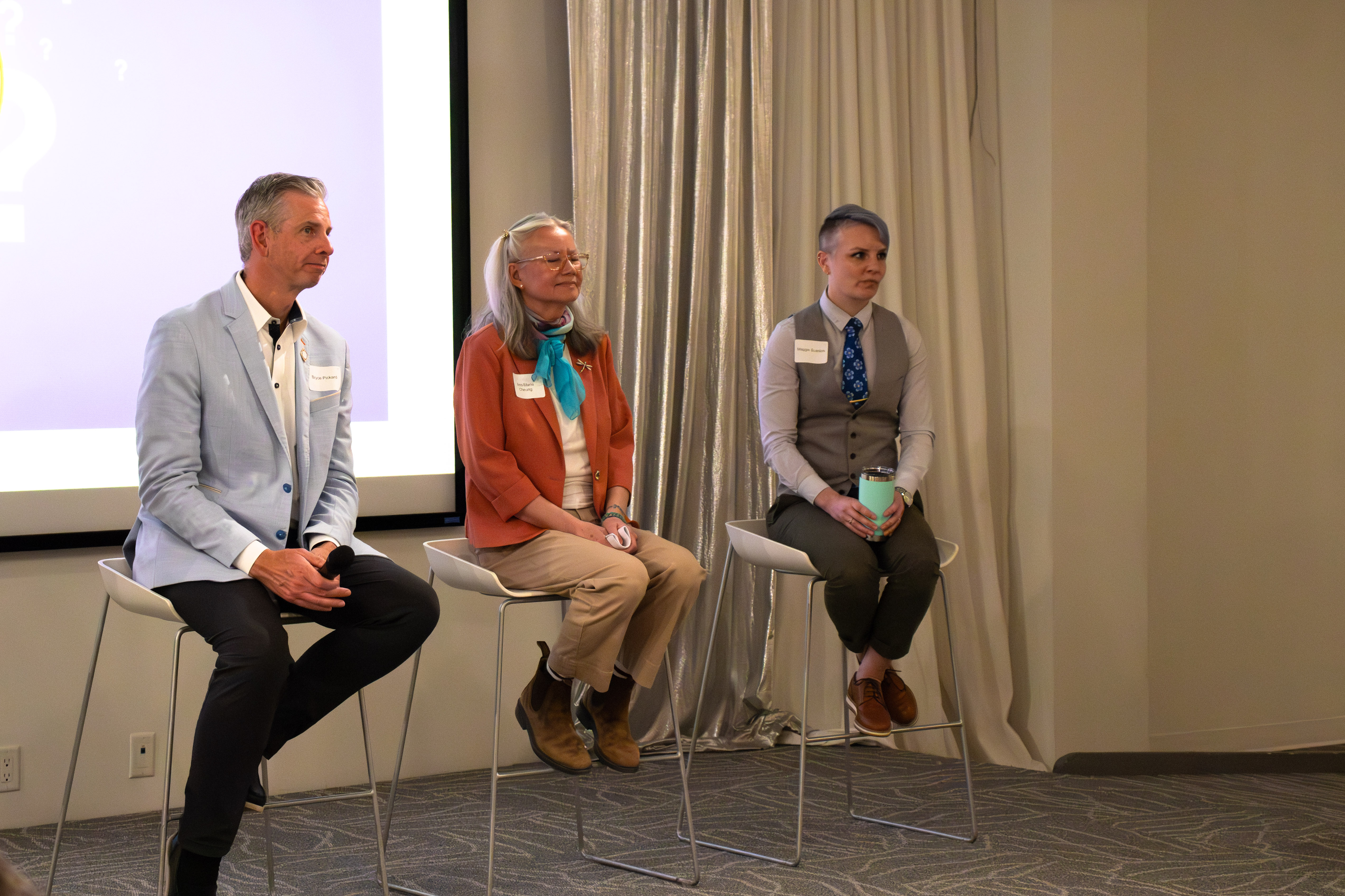 Lightning Talk 2 Panelists Bryce Pickard, Maggie Scanlon, and Ann-Marie Cheung